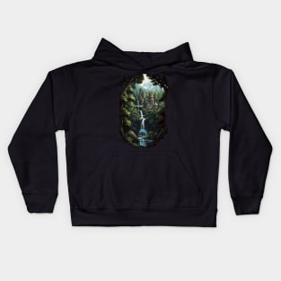 Elven Waterfall Retreat - The Last Homely Home - Fantasy Kids Hoodie